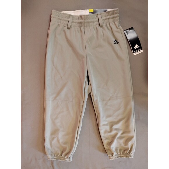 Boys Adidas Youth Baseball Pull Up Pants Gray - Picture 1 of 6